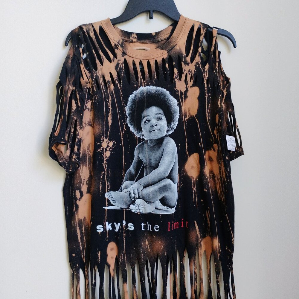 Large distressed band tee